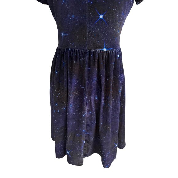 DOCTOR WHO Velvet BBC Galaxy Print Collared Dress Size Medium - Picture 2 of 9